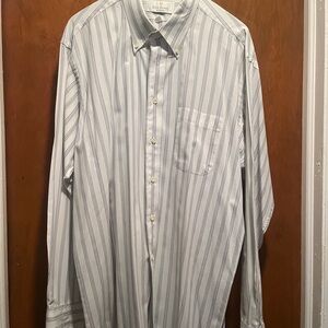 Bill Blass Blue and White Striped Dress Shirt